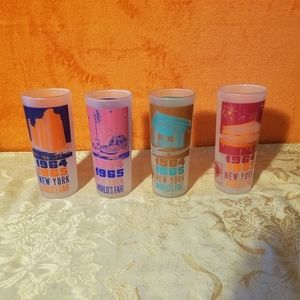 4 Vtg New York World's Fair Glasses 1964-65
